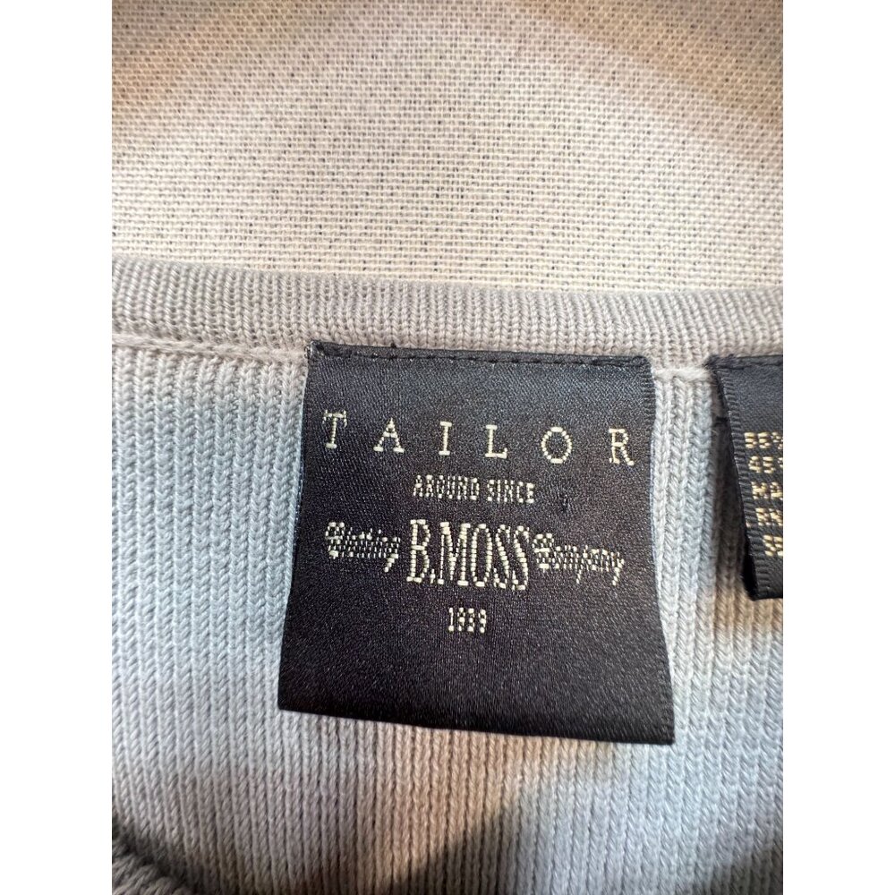 Vintage Tailor B. Moss Womens Knit Short Sleeve T-Shirt Sze L Gray Casual Summer - Picture 2 of 10